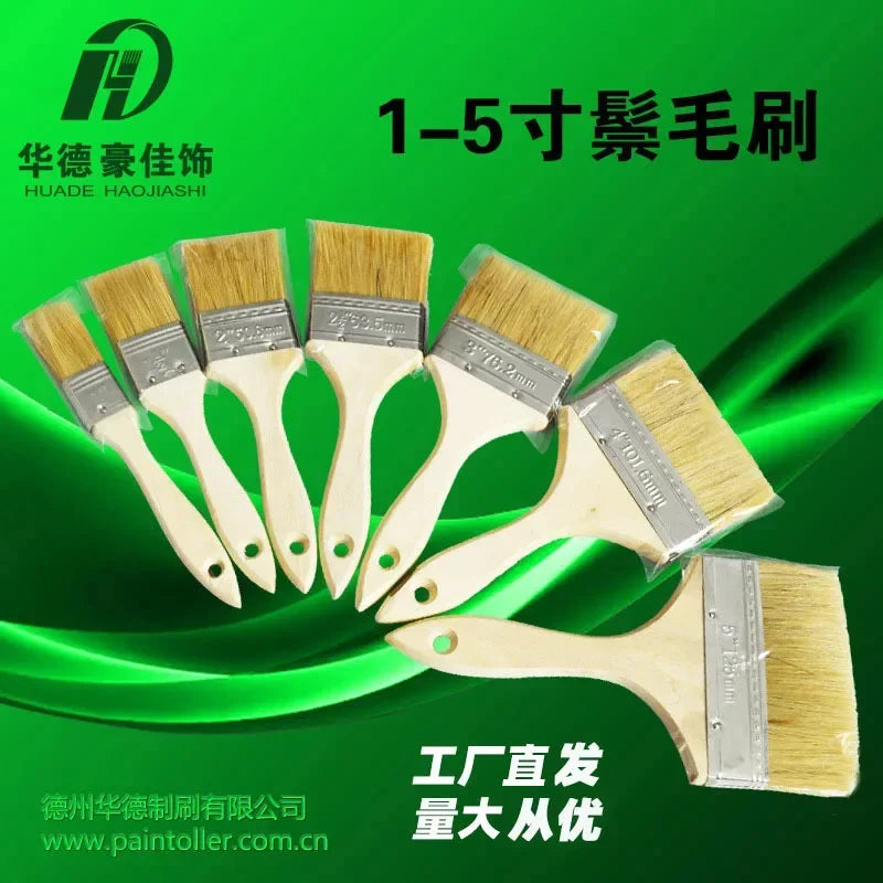 Paint Tool Set with Thickened Pig Hair Brushes and Long Hair Paintbrushes